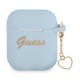 Guess GUA2LSCHSB Silicone Charm Heart Collection Case priekš Apple Airpods - Gaiši Zils - silikona apvalks bezvadu austiņu lādēšanas ierīcei