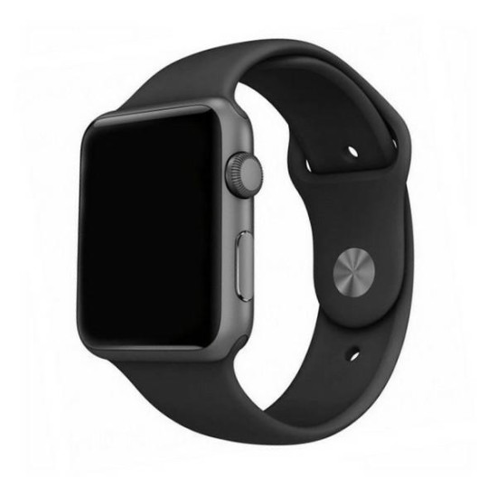 Mercury Silicone Watch Strap priekš Apple Watch 42 / 44 / 45 mm / Ultra 49 mm - Melns - silikona siksniņa priekš pulksteņiem