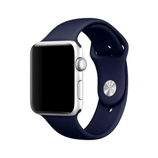 Mercury Silicone Watch Strap priekš Apple Watch 42 / 44 / 45 mm / Ultra 49 mm - Tumši Zils - silikona siksniņa priekš pulksteņiem