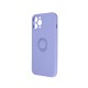Finger Grip Back Case priekš Samsung Galaxy A12 A125 - Violets - silikona aizmugures apvalks ar gredzenu / bampers-vāciņš