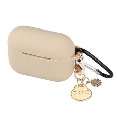OEM Silicone Case with Pendant priekš Apple Airpods 3 - Bēšs - silikona apvalks bezvadu austiņu lādēšanas ierīcei ar piekariņu