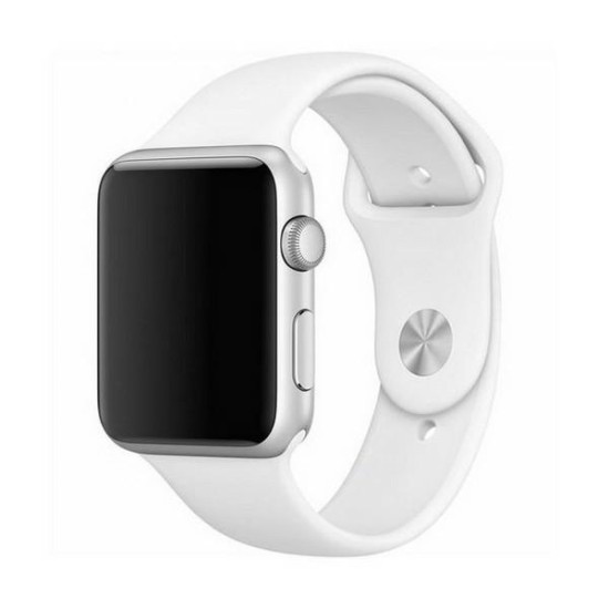 Mercury Silicone Watch Strap priekš Apple Watch 42 / 44 / 45 mm / Ultra 49 mm - Balts - silikona siksniņa priekš pulksteņiem