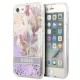Guess Flower Liquid Glitter series GUHCI8LFLSU priekš Apple iPhone 7 / 8 / SE2 (2020) / SE3 (2022) - Violets - silikona / plastikāta aizmugures apvalks / bampers-vāciņš