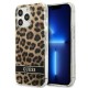 Guess Leopard Collection Back Case GUHCP13LHSLEOW priekš Apple iPhone 13 Pro - Brūns - silkona-plastikāta aizmugures apvalks / bampers-vāciņš