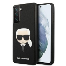 Karl Lagerfeld Ikonik Karl's Head series Back Case KLHCS21FSAKHBK priekš Samsung Galaxy S21 FE 5G G990 - Melns - mākslīgās ādas aizmugures apvalks / bampers-vāciņš