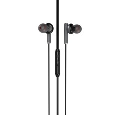 XO EP32 Wired Stereo Earphones with Remote and Mic jack 3.5mm - Melnas - Universālas stereo austiņas ar mikrofonu un pulti