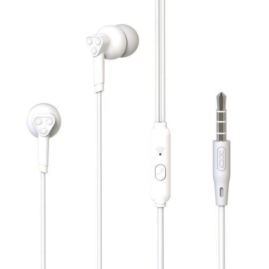 XO EP33 Wired Stereo Earphones with Remote and Mic jack 3.5mm - Белые - Универсальные стерео наушники с микрофоном и пультом