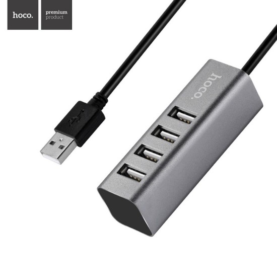 Hoco (HB1) USB to 4xUSB 2.0 Converter Adapter - Melns - USB adapteris