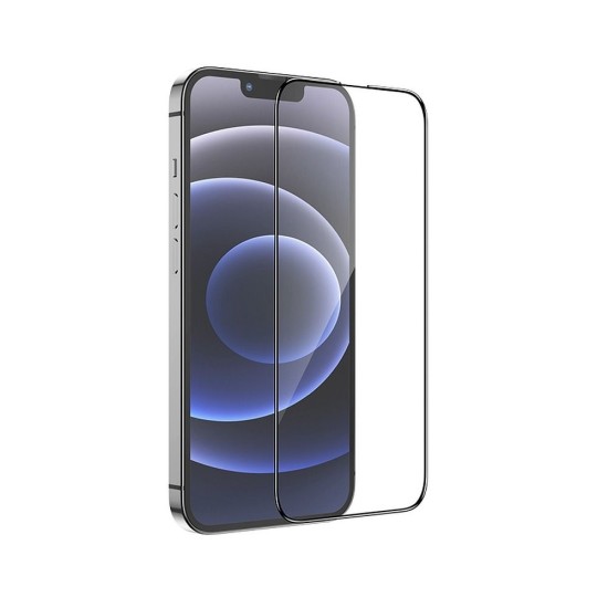Hoco Aluminia Silica HD Flash Full Glue Tempered Glass screen protector priekš Apple iPhone 13 Pro Max / 14 Plus - Melns - Ekrāna Aizsargstikls / Bruņota Stikla Aizsargplēve