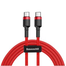 Baseus 1M Cafule 3A PD/QC 60W Type-C to Type-C cable - Sarkans - Type-C lādēšanas un datu kabelis / vads