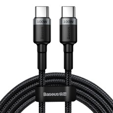 Baseus 2M Cafule 5A 100W Type-C to Type-C / QC/PD Laptop power cable priekš Lenovo / IBM / Macbook / Xiaomi - Melns - USB-C lādēšanas un datu kabelis / vads portatīvajiem datoriem
