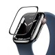 Hoco 3D Hot Bending Full Adhesive Tempered Glass protector priekš Apple Watch Series 7 / 8 (41mm) - Melns - Hibrīds Ekrāna Aizsargstikls / Bruņota Stikla Aizsargplēve (Full screen size curved)