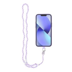 Crystal Diamond Pendant for the Phone / lenght 74cm - Violets - Kakla lente no plastmasas pērlītēm