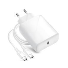 Forcell Travel charger 3A QC 4.0 / PD 25W with Type-C to Type-C Cable 1M - Balts - Ātrs tīkla lādētājs ar Type-C uz Type-C vadu