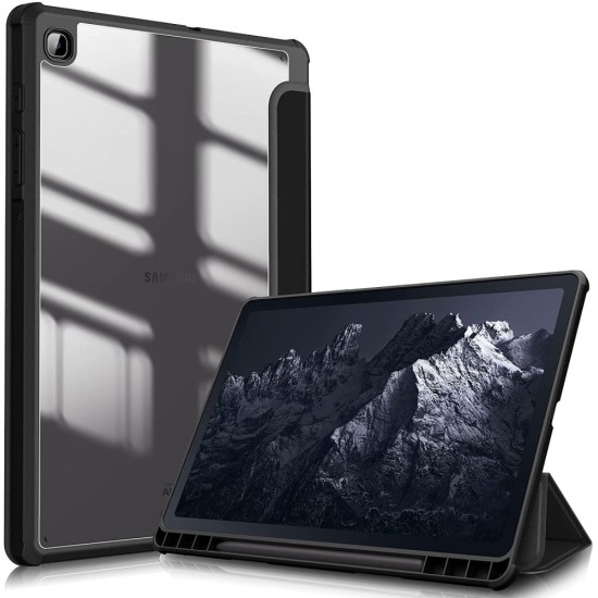 Tech-Protect Hybrid Smart Case priekš Samsung Galaxy Tab S6 Lite P610 / P613 / P615 / P619 - Melns - triecienizturīgs sāniski atverams maciņš ar magnētu un stendu