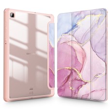 Tech-Protect Hybrid Smart Case priekš Samsung Galaxy Tab S6 Lite P610 / P613 / P615 / P619 - Marmors - triecienizturīgs sāniski atverams maciņš ar stendu