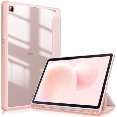 Tech-Protect Hybrid Smart Case priekš Samsung Galaxy Tab S6 Lite P610 / P613 / P615 / P619 - Rozā - triecienizturīgs sāniski atverams maciņš ar magnētu un stendu