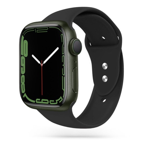 Tech-Protect Silicone Watch Band для Apple Watch 42 / 44 / 45 mm / Ultra 49 mm - Чёрный - силиконовый ремешок для умных часов