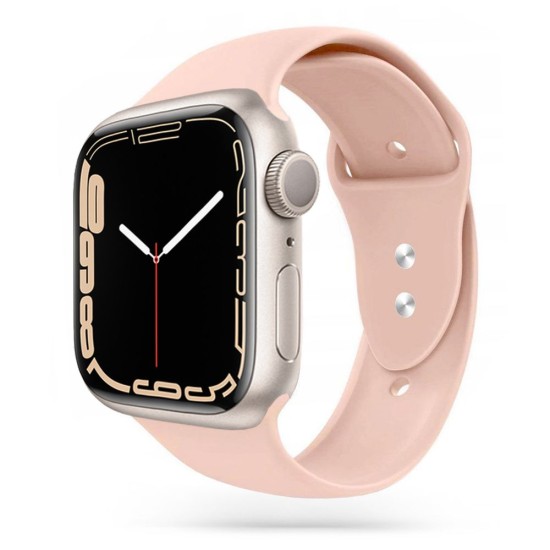 Tech-Protect Silicone Watch Band priekš Apple Watch 42 / 44 / 45 mm / Ultra 49 mm - Gaiši Rozā - silikona siksniņa viedpulksteņiem