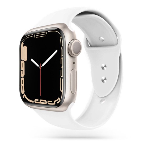 Tech-Protect Silicone Watch Band priekš Apple Watch 42 / 44 / 45 mm / Ultra 49 mm - Balts - silikona siksniņa viedpulksteņiem