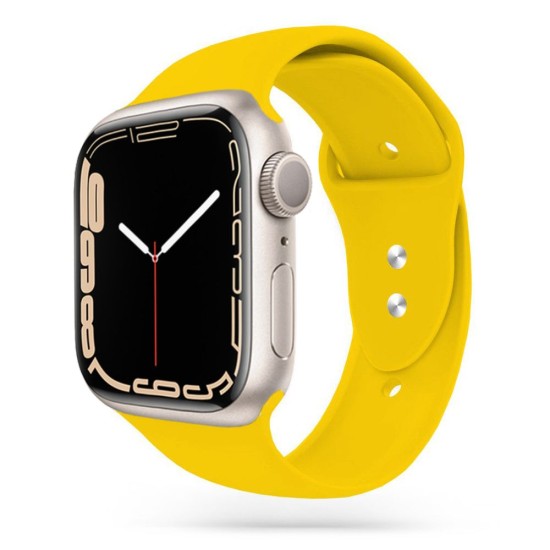 Tech-Protect Silicone Watch Band priekš Apple Watch 42 / 44 / 45 mm / Ultra 49 mm - Dzeltens - silikona siksniņa viedpulksteņiem