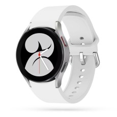 Tech-Protect Iconband Silicone Strap priekš Samsung Galaxy Watch 4 / 5 / 5 Pro / 6 / Classic / 7 / FE (40 / 42 / 43 / 44 / 45 / 46 / 47 mm) - Balts - silikona siksniņas (jostas) priekš pulksteņiem