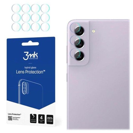 3MK Lens Protection (4 gab.) Hybrid Tempered Glass / Film camera protector priekš Samsung Galaxy S21 FE 5G G990 - hibrīds aizmugurējās kameras aizsargstikls / aizsargplēve