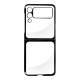 Forcell Focus Case priekš Samsung Galaxy Flip3 5G - Caurspīdīgs / Melns - plastikas aizmugures apvalks / vāciņš