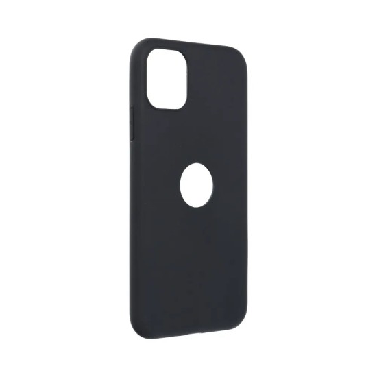 Forcell Soft Back Case priekš Apple iPhone 11 - Melns (ar izgriezumu) - matēts silikona aizmugures apvalks / bampers-vāciņš