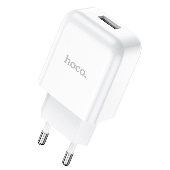 Hoco N2 USB 2.1A / 10.5W Travel Charger - Balts - USB tīkla lādētājs