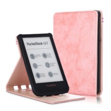 PocketBook Case priekš Basic 4 (606) / Lux 2 (616) / Touch Lux 4 / 5 (627, 628) / Touch HD3 (632) / Color (633) - Rozā - mākslīgās ādas vertikāli atverams maks / maciņš
