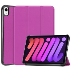 Tri-fold Stand PU Smart Auto Wake/Sleep Leather Case priekš Apple iPad mini 6 (2021) / mini 7 (2024) - Violets - sāniski atverams maciņš ar stendu