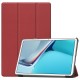 Tri-fold Stand PU Smart Auto Wake/Sleep Leather Case priekš Huawei MatePad 11 - Bordo - sāniski atverams maciņš ar stendu