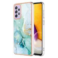 IMD Electroplating Marble Pattern TPU Phone Shell priekš Samsung Galaxy A13 4G A135 - Zaļš - silikona aizmugures apvalks / bampers-vāciņš