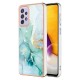 IMD Electroplating Marble Pattern TPU Phone Shell priekš Samsung Galaxy A13 4G A135 - Zaļš - silikona aizmugures apvalks / bampers-vāciņš