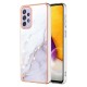 IMD Electroplating Marble Pattern TPU Phone Shell priekš Samsung Galaxy A13 4G A135 - Balts - silikona aizmugures apvalks / bampers-vāciņš