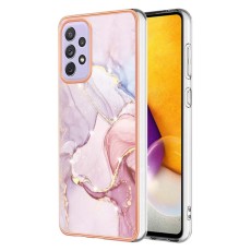 IMD Electroplating Marble Pattern TPU Phone Shell priekš Samsung Galaxy A13 4G A135 - Rozā Zelts - silikona aizmugures apvalks / bampers-vāciņš