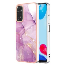 IMD Electroplating Marble Pattern TPU Phone Shell priekš Xiaomi Redmi Note 11 / Note 11S - Violets - silikona aizmugures apvalks / bampers-vāciņš