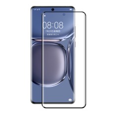 HAT PRINCE 3D Edge Glue Full Size Tempered Glass Screen Protector priekš Huawei P50 Pro - Melns - Ekrāna Aizsargstikls / Bruņota Stikla Aizsargplēve (Full screen size curved)