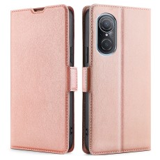 Ultra-thin PU Leather Magnetic Closure Phone Case priekš Huawei Nova 9 SE - Rozā Zelts - sāniski atverams maciņš ar magnētu un stendu / grāmatveida maks
