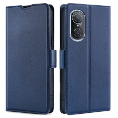 Ultra-thin PU Leather Magnetic Closure Phone Case priekš Huawei Nova 9 SE - Tumši ZIls - sāniski atverams maciņš ar magnētu un stendu / grāmatveida maks