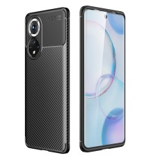 Beetle Series Carbon Fiber TPU Protection Phone Cover priekš Huawei Nova 9 / Honor 50 - Melns - triecienizturīgs silikona aizmugures apvalks / bampers-vāciņš