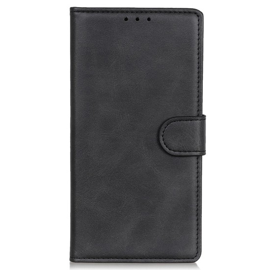 Stand Magnetic Closure PU Leather Book Cover Huawei Nova 9 / Honor 50 - Melns - sāniski atverams mākslīgas ādas maciņš ar stendu