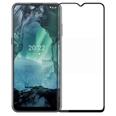 PINWUYO HD Full Coverage Tempered Glass Screen Protector priekš Nokia G11 / G21 - Melns - Ekrāna Aizsargstikls / Bruņota Stikla Aizsargplēve (Full screen size curved)