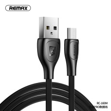 Remax 1M RC-160a Lesu Pro USB to Micro USB 2.1A cable - Melns - microUSB lādēšanas un datu kabelis / vads
