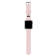 Karl Lagerfeld Silicone Karl Heads Series Watch Band KLAWLSLKP priekš Apple Watch 42 / 44 / 45 / 46mm / Ultra 49 mm - Rozā - silikona siksniņa viedpulksteņiem