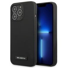Karl Lagerfeld Silicone Plaque series Back Case KLHCP13LSLMP1K priekš Apple iPhone 13 Pro - Melns - silikona aizmugures apvalks / bampers-vāciņš