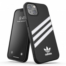 Adidas Originals Moulded PU Back Case priekš Apple iPhone 13 - Melns - ādas-silikona aizmugures apvalks / bampers-vāciņš