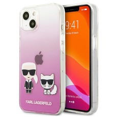 Karl Lagerfeld Karl & Choupette series Back Case KLHCP13MCKTRP priekš Apple iPhone 13 - Rozā - silikona aizmugures apvalks / bampers-vāciņš