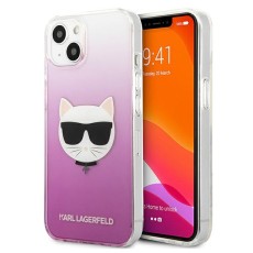 Karl Lagerfeld Choupette Head series Back Case KLHCP13MCTRP priekš Apple iPhone 13 - Rozā - silikona aizmugures apvalks / bampers-vāciņš